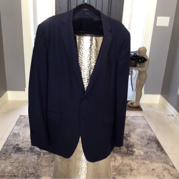 Massimo Dutti finest Italian fabric made in turkey navy blue sports jacket - Picture 10 of 17